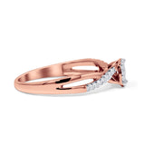 Infinity Twisted Rope Diamond Wedding Ring 10K Rose Gold 0.15ct Wholesale