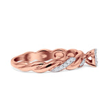 Twisted Rope Cluster Diamond Wedding Ring 10K Rose Gold 0.20ct Wholesale
