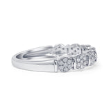 Cascading Cluster Stackable Claw Set Diamond Ring 10K White Gold 0.16ct Wholesale