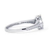 Art Deco Diamond Cushion Shape Ring 10K White Gold 0.22ct Wholesale