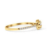 Flower Shaped Diamond Clover Ring 10K Yellow Gold 0.20ct Wholesale