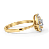 Diamond Halo Ring Milgrain Oval Shape 10K Yellow Gold 0.28ct Wholesale