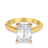 Solitaire Engagement Ring Cubic Zirconia Yellow Tone 925 Sterling Silver Wholesale