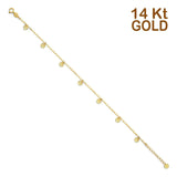 14K Yellow Gold Light Bracelet Chain 7" + 1" Extension