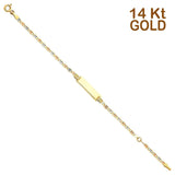 14K Tri Color Gold Valentino DC Baby ID Bracelet Chain 5" + 1" Extension