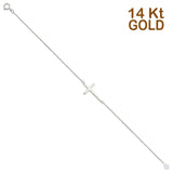 14K White Gold Light Bracelet Chain 7" + 1" Extension