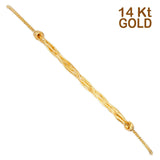 14K Yellow Gold Friendship Bracelet Chain