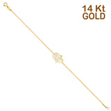 14K Yellow Gold Light Bracelet Chain 7" + 1" Extension