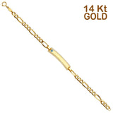 14K Yellow Gold Baby ID with Evil Eye Bracelet Chain 6" Extension