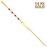 14K Yellow Gold Baby ID with Lady Bug Bracelet Chain 5" + 1" Extension