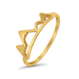 14K Yellow Gold Mountain Band Wedding Engagement Ring