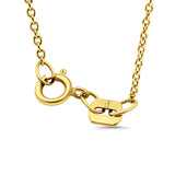 14K Yellow Gold 0.09ct Round Shape Diamond Trendy Bar Pendant Chain Necklace 18" Long