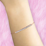 14K Rose Gold 0.498ct Diamond Bar Bracelet Solid 30mm G SI Natural Diamond Engagement Wedding Bracelets