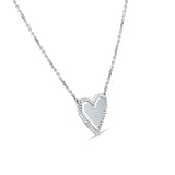Heart Pendant Diamond Necklace 14K White Gold 0.07ct Wholesale