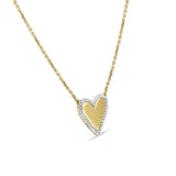 Heart Pendant Diamond Necklace 14K Yellow Gold 0.07ct Wholesale
