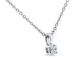 14K White Gold 0.15ct Diamond Solitaire Pendant Necklace 18" Long Wholesale