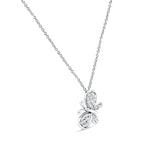Butterfly Necklace Diamond Pendant 14K White Gold 0.13ct Wholesale