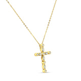 Diamond Cross Pendant Necklace 14K Yellow Gold 0.26ct Wholesale