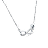 Infinity Diamond Necklace 14K White Gold 0.07ct Wholesale