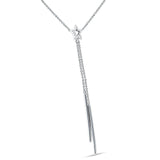 Dangling Diamond Line Star Necklace 14K White Gold 0.05ct Wholesale
