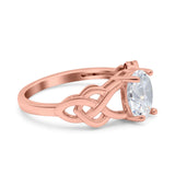14K Rose Gold Oval Solitaire Celtic 8mmx6mm D VS2 GIA Certified 1.01ct Lab Grown CVD Diamond Engagement Wedding Ring Size 6.5