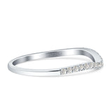 Diamond Contour Curved Wedding Band Half Eternity 14K White Gold 0.23ct Wholesale