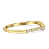 Diamond Contour Curved Wedding Band Half Eternity 14K Yellow Gold 0.23ct Wholesale