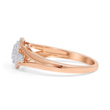 Split Shank Halo Round Natural Diamond Ring 14K Rose Gold Wholesale