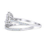 Diamond Cluster Ring 0.25ct Marquise Shaped Two Piece Natural 14K White Gold Wholesale