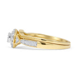 Cluster Diamond Ring 0.23ct Round Shaped Two Piece Natural 14K Yellow Gold Wholesale