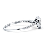 Heart Shaped Cluster Diamond Wedding Ring 14K White Gold 0.20ct Wholesale