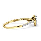 Heart Shaped Cluster Diamond Wedding Ring 14K Yellow Gold 0.20ct Wholesale