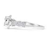 Infinity Twisted 0.35ct Diamond Oval Engagement Ring 14K White Gold Wholesale