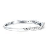 Half Eternity Contour Curved Diamond Wedding Band 14K White Gold 0.13ct Wholesale