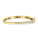 Half Eternity Contour Curved Diamond Wedding Band 14K Yellow Gold 0.13ct Wholesale