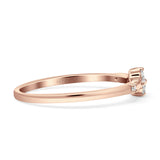 Diamond Round Four Leaf Clover Stackable Ring 14K Rose Gold 0.09ct Wholesale