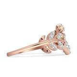 Diamond Leaf Ring Statement Band 14K Rose Gold 0.26ct Wholesale