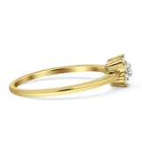 Minimalist Diamond Flower Ring 14K Yellow Gold 0.15ct Wholesale