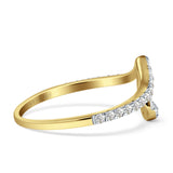 Teardrop Pear Shape Diamond Chevron Ring 14K Yellow Gold 0.34ct Wholesale
