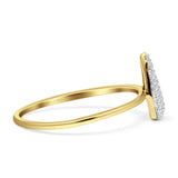Diamond Teardrop Pear Ring 14K Yellow Gold 0.09ct Wholesale