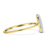 Diamond Line Bar Ring Statement 14K Yellow Gold 0.10ct Wholesale