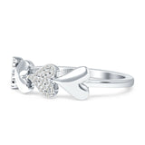 Sideways Heart Diamond Promise Ring 14K White Gold 0.10ct Wholesale