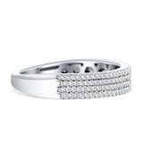 Diamond Stackable Ring Four Row Half Eternity 14K White Gold 0.25ct Wholesale