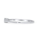 Half Eternity Cluster Ring Halo Natural Diamond 14K White Gold Wholesale