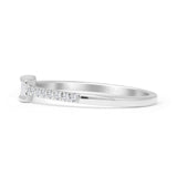 Baguette Stackable 4mm Round Natural Diamond Wedding Band 14K White Gold Wholesale