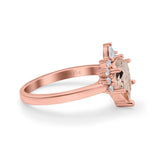 14K Rose Gold 1.5ct Teardrop Art Deco Pear 9mmx6mm G SI Natural Morganite Diamond Engagement Wedding Ring Size 6.5