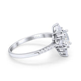 14K White Gold Vintage Oval 8mmx6mm D VS2 GIA Certified 1.01ct Lab Grown CVD Diamond Engagement Wedding Ring