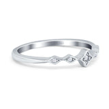 14K White Gold Diamond Round Half Eternity Band Engagement Ring 0.04ct Size 6.5
