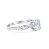 14K White Gold Vintage Style GIA Certified Oval 8mmx6mm D VS2 1.01ct Lab Grown CVD Diamond Engagement Wedding Ring