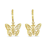 14K Yellow Gold DC Butterfly Hanging Earrings